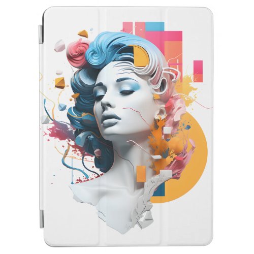 Vibrant Woman Portrait with Abstract Elements  iPad Air Cover