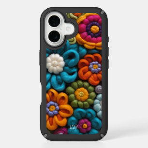 Vibrant Yarn Flower Art iPhone 16 Case