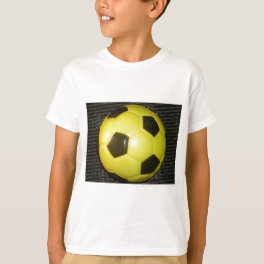 Vibrant Yellow and Black Football (Soccer) Art T-Shirt