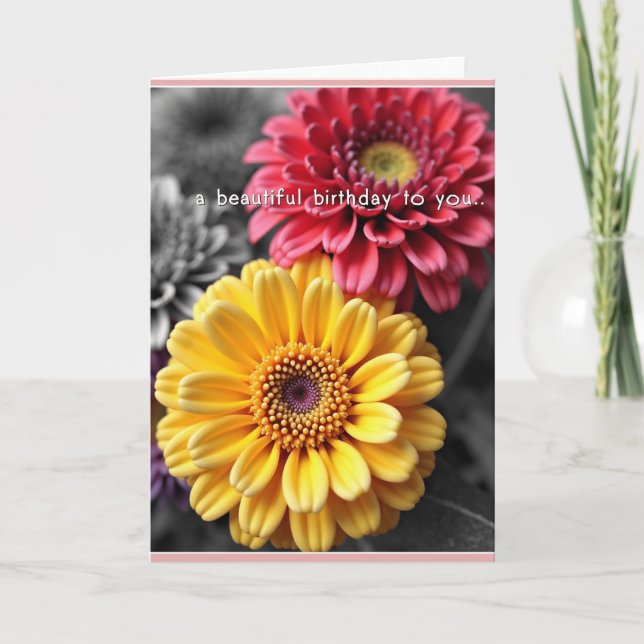 Vibrant Yellow Bloom Card (Front)