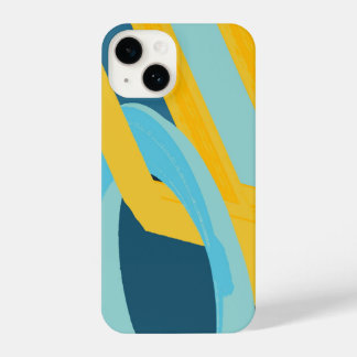 Vibrant Yellow Blue Abstract iPhone 14 Case