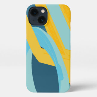 Vibrant Yellow Blue Abstract iPhone 13 Case