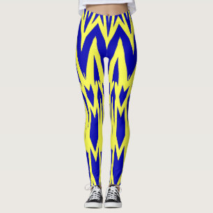 Vibrant yellow blue classic "Ratti_Creative_Arts" Leggings