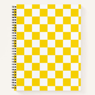 Vibrant Yellow Checkered Notebook