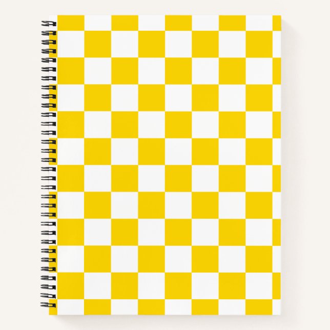 Vibrant Yellow Checkered Notebook (Front)