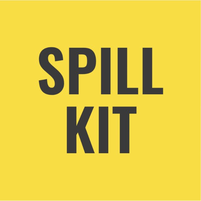 Vibrant Yellow Customizable Spill Kit Container Sticker (Front)