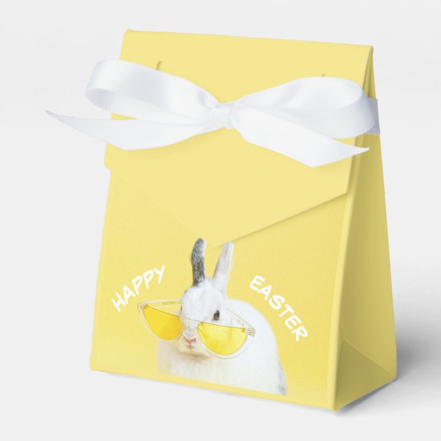 Vibrant Yellow Easter Favor Box for Gift Giving (Front Side)