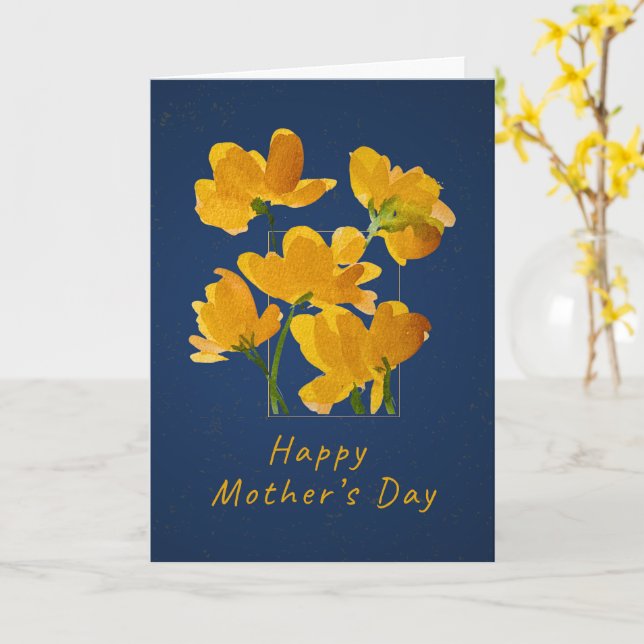 Vibrant Yellow Floral Mother's Day Card (Yellow Flower)