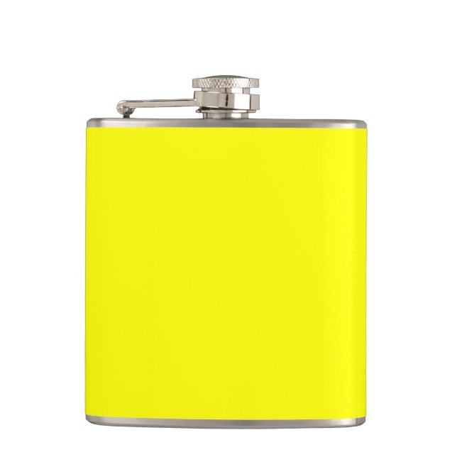 Vibrant Yellow Fluo Delight Ready to Customize Flask (Front)