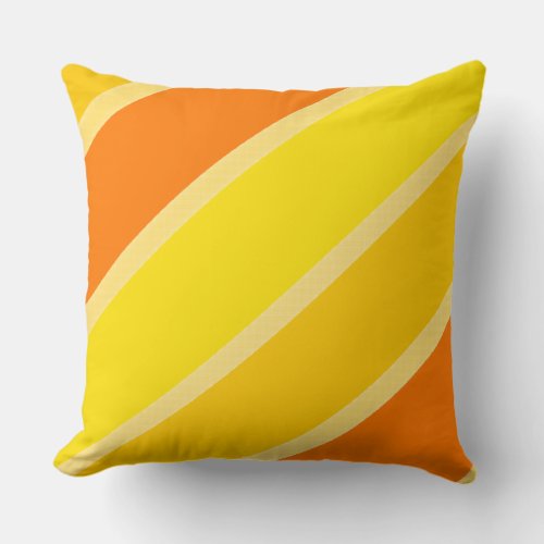 Vibrant Yellow Orange Shades Radiant Design Throw Pillow