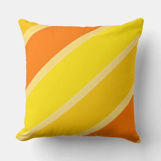 Vibrant Yellow Orange Shades Radiant Design Throw Pillow (Front)