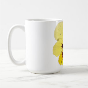 Vibrant Yellow Pansy Flower Photo Coffee Mug