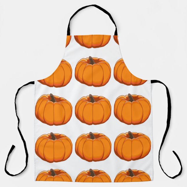 Vibrant yellow pumpkin pattern illustration. apron (Front)