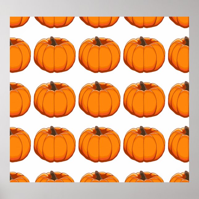 Vibrant yellow pumpkin pattern illustration. poster (Front)