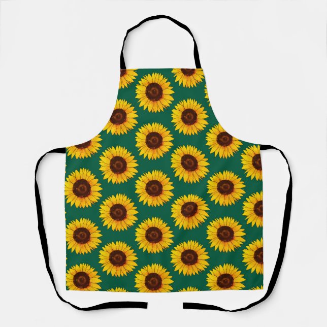 Vibrant Yellow Sunflower Bloom Apron (Front)