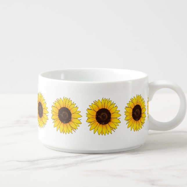 Vibrant Yellow Sunflower Bloom Bowl (Left)