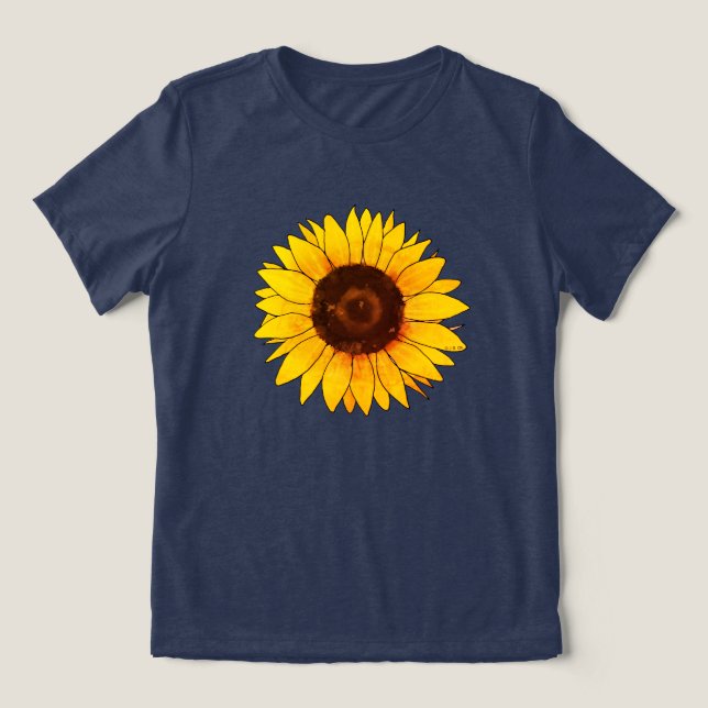 Vibrant Yellow Sunflower Bloom Tri-Blend Shirt (Design Front)