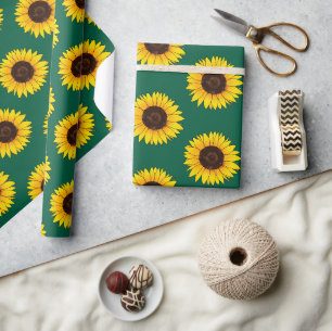 Vibrant Yellow Sunflower Bloom Wrapping Paper
