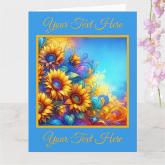 Vibrant Yellow Sunflowers Greeting Card