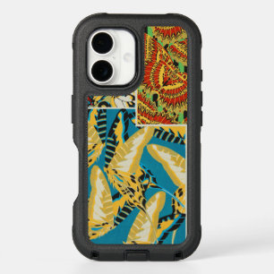 Vibrant Yellow & Teal Art Deco Butterfly Art iPhone 16 Case