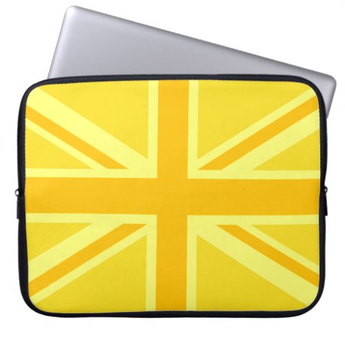 Vibrant Yellow Union Jack Laptop Sleeve