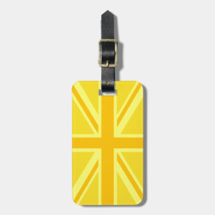 Vibrant Yellow Union Jack Luggage Tag