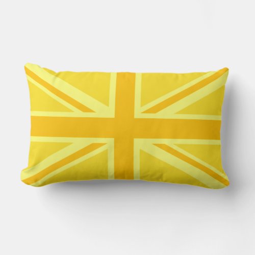 Vibrant Yellow Union Jack Lumbar Pillow