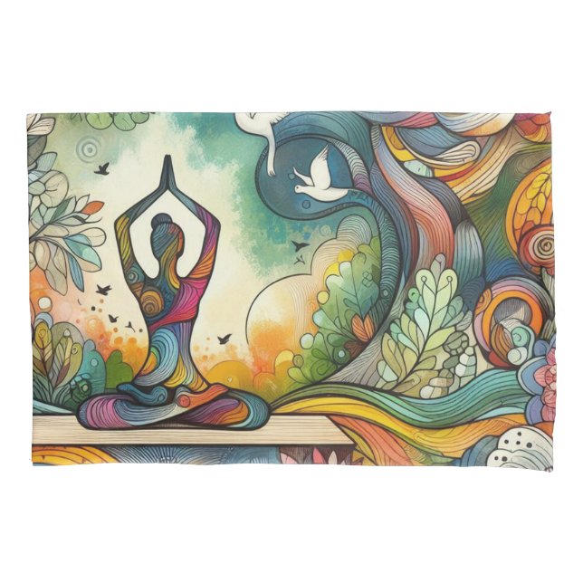 Vibrant Yoga Serenity Standard Pillow Case (Front)