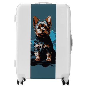 Vibrant Yorkshire Terrier Splash Art Luggage