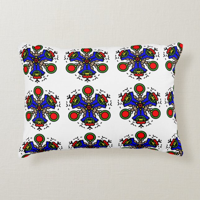 Vibrant Zen Tile Accent Pillow (Front)