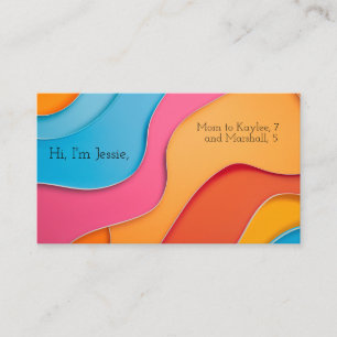 Vibrantly-colored curved lines with text space business card