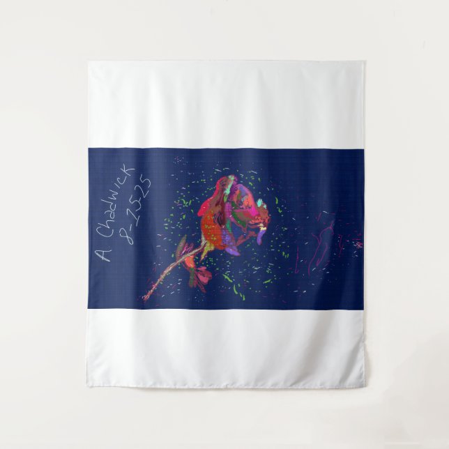 Vibrantly Colored Floral Tapestry (Front)