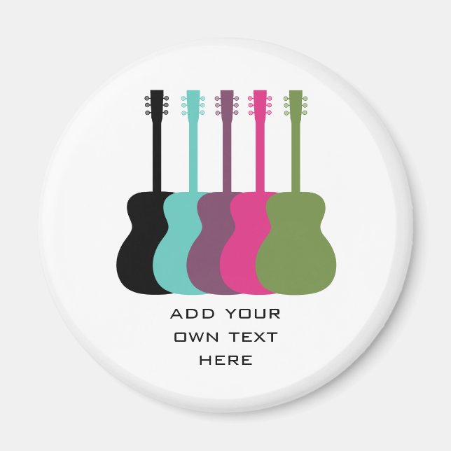 Vibrantly Colored Guitars Magnet (Front)
