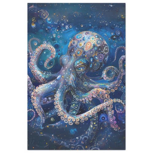 Vibrantly Colored Octopus Decoupage Tissue Paper