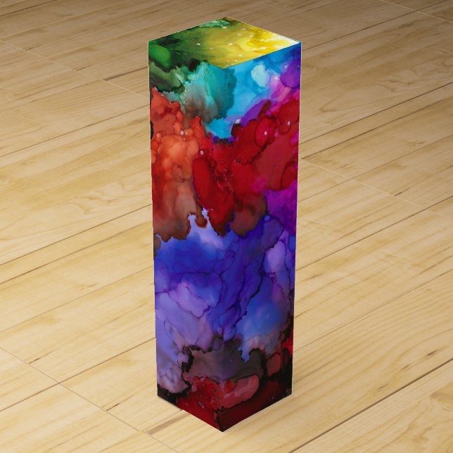 Vibrantly colorful wine box (Front)
