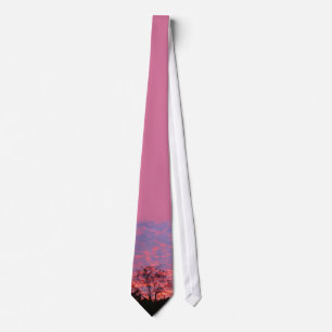 Vibrantly Pink Sunrise Neck Tie