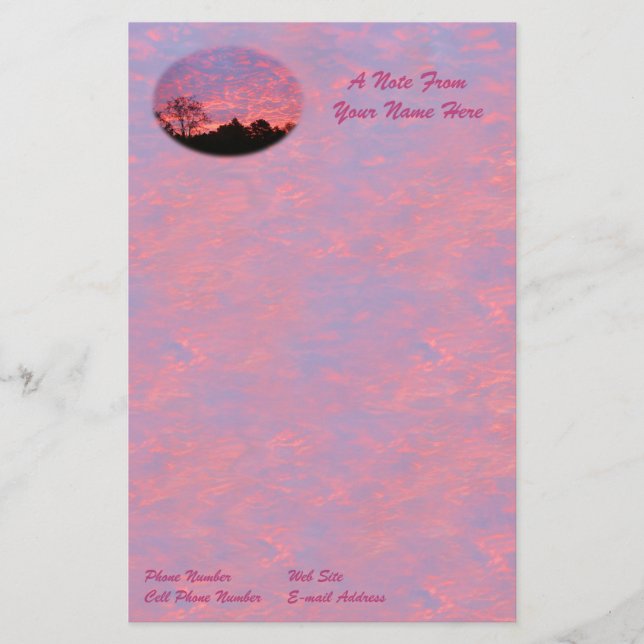 Vibrantly Pink Sunrise Stationery (Front)
