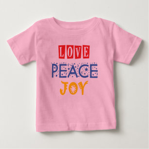 Vibrants Color and Words: Love Peace Joy Baby T-Shirt