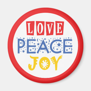 Vibrants Color and Words: Love Peace Joy Magnet