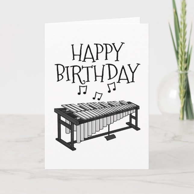 Vibraphone Birthday Card Percussionist Musician (Front)