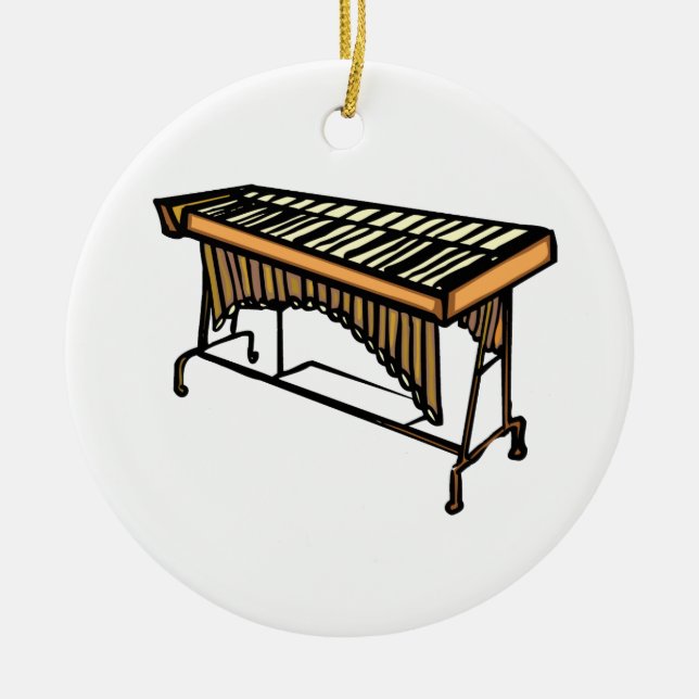 vibraphone simple instrument design.png ceramic ornament (Front)