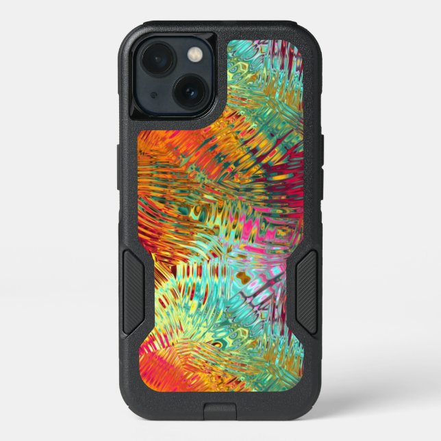 Vibrating Rainbow Pattern Otterbox iPhone Case (Back)
