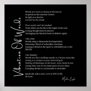 Vibration of words awakening poem poster wall art