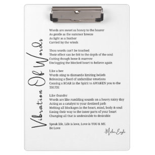 Vibration of words awakening poem poster wall art clipboard