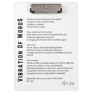 Vibration of words awakening poem poster wall art clipboard