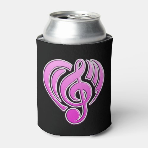 Vibrations Musical Love Pink Heart Music Note DJ Can Cooler