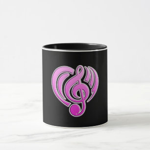 Vibrations Musical Love Pink Heart Music Note DJ Mug