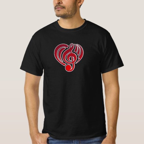 Vibrations Musical Love Red Heart Music Note DJ T_Shirt