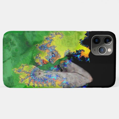 VIBRATIONS OF MATTER Green Fractal Woman iPhone 11 Pro Max Case