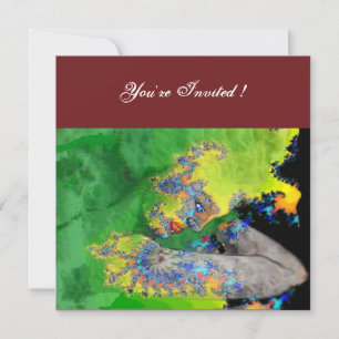 VIBRATIONS OF MATTER , green yellow black red Invitation